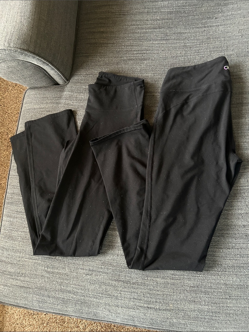 GAP Gapfit Black Slim Straight Leg Yoga Pants, 2 Pairs, size M